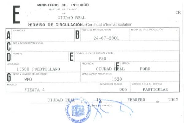 Spain VRC until 2005 front